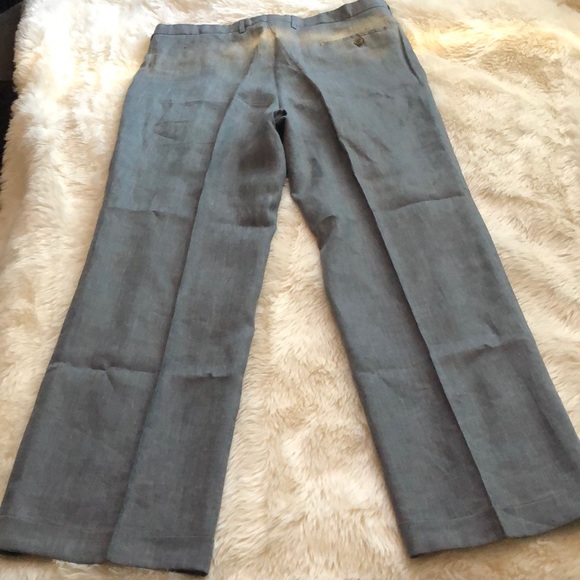 Ermenegildo Zegna pure linen men’s gray pants 36 - Picture 3 of 7